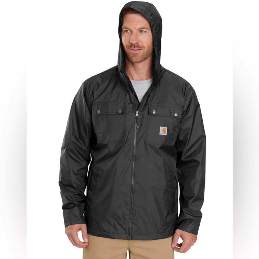 Carhartt Men's Black Hooded Work Jacket